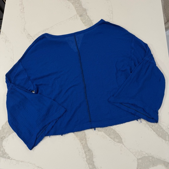 Free People We The Free Dahlia Thermal Waffle Knit Bell Sleeve Top Women’s Small - Picture 9 of 9